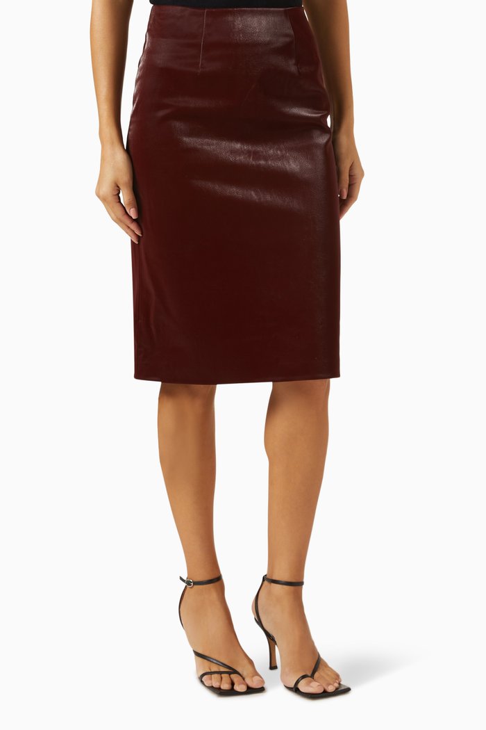 

Zip Midi Skirt, Burgundy