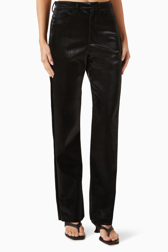 

Straight-fit Pants, Black