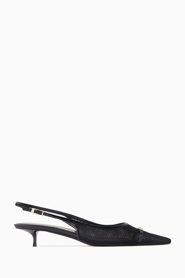 

Oxalis Slingback Pumps in Mesh, Black
