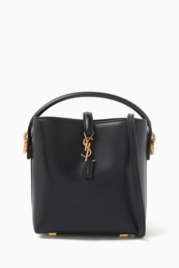 

Mini Le 37 Top Handle Bag in Shiny Leather, Black