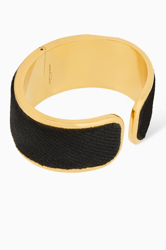 

Soft Cuff in Velvet & Metal, Black
