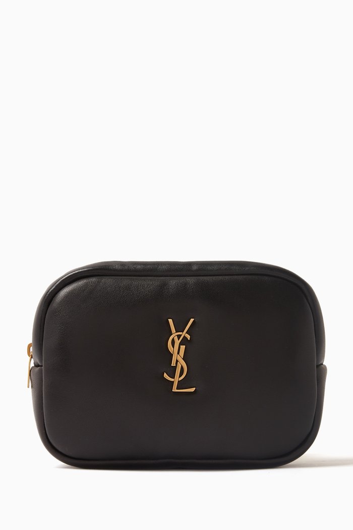 

Mini Cassandre Cosmetic Pouch in Lambskin, Black