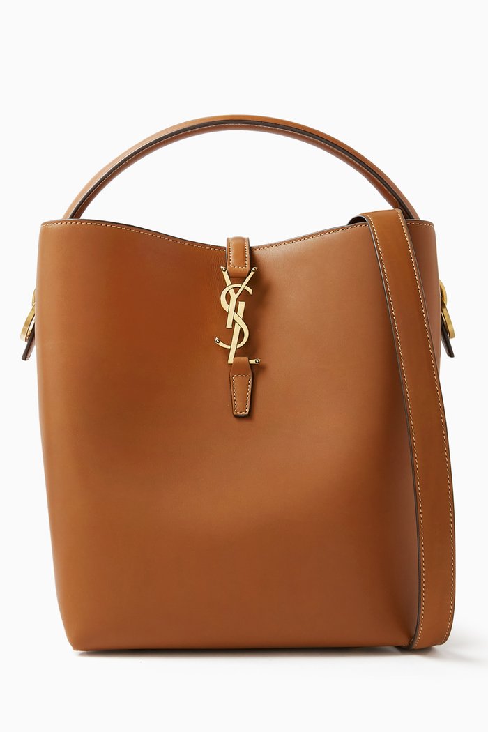

Large Le 37 Bucket Bag in Vegetable-tanned Leather, Brown