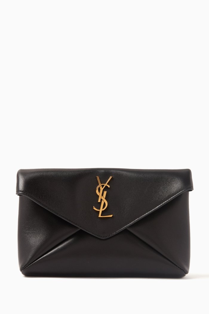 

Small Cassandre Envelope Pouch in Lambskin, Black