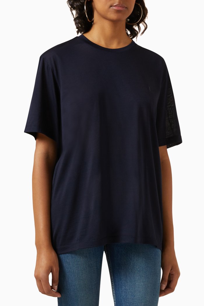 

Cassandre T-shirt in Wool & Silk, Blue