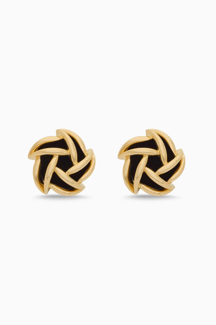 

Vintage Spiral Clip-on Earrings in Metal & Velvet, Black
