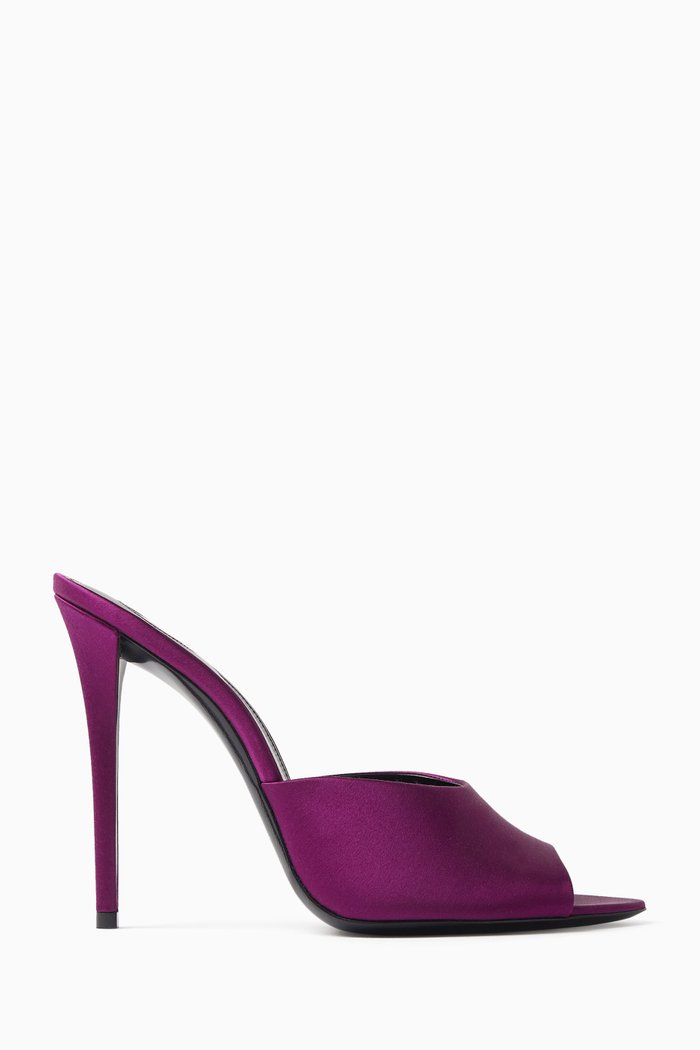 

Goldie 110 Mules in Satin Crepe, Purple