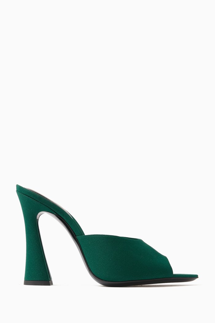 

Suite 105 Mule Sandals in Crepe de Chine, Green