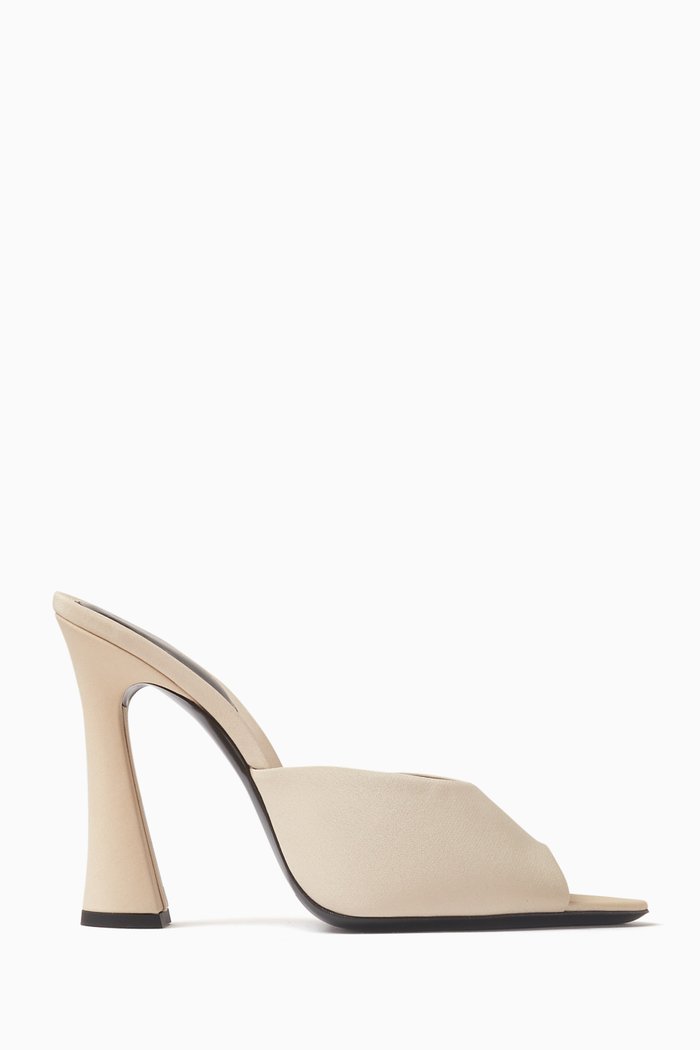 

Suite 105 Open-toe Mules in Crêpe de Chine, White