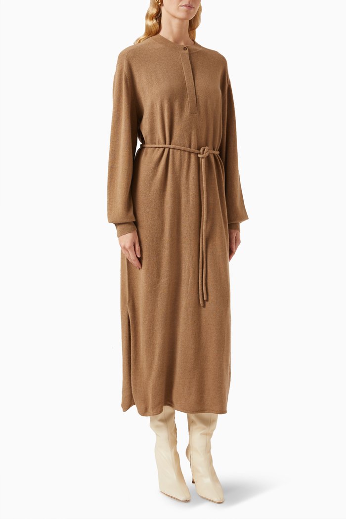

Darhan Belted Dress in Cashmere, Brown