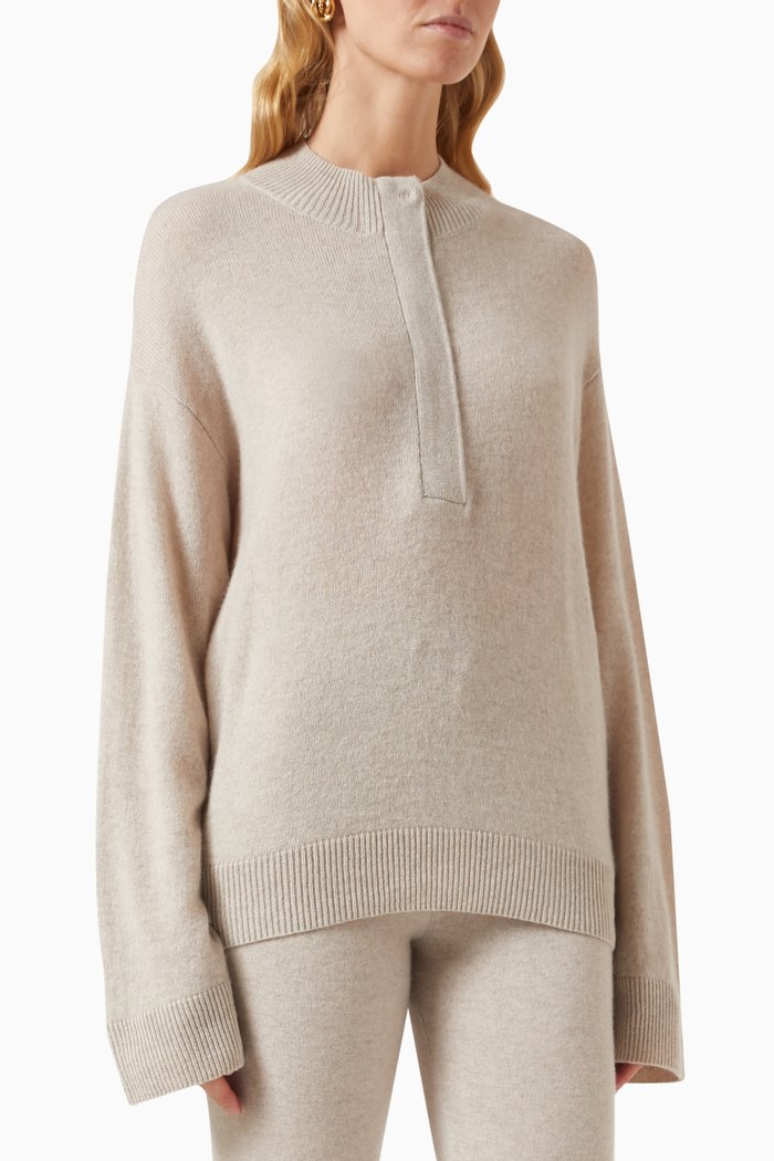 Croatia Oversized Sweater in Cashmere, Neutral