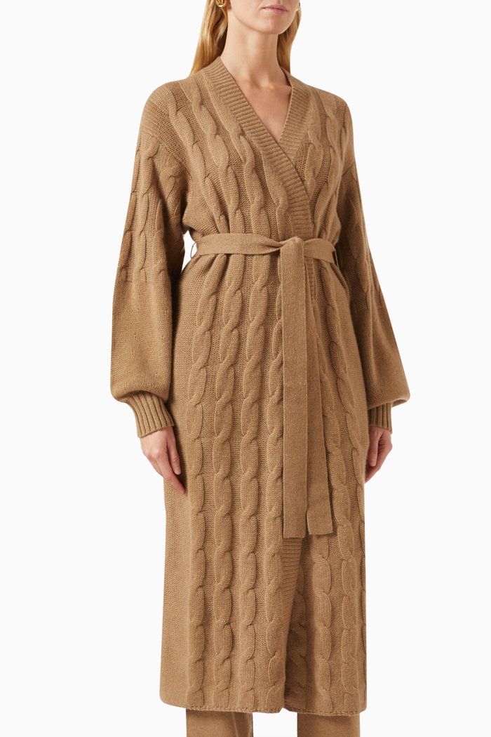 

Burano Longline Cardigan in Cashmere, Brown