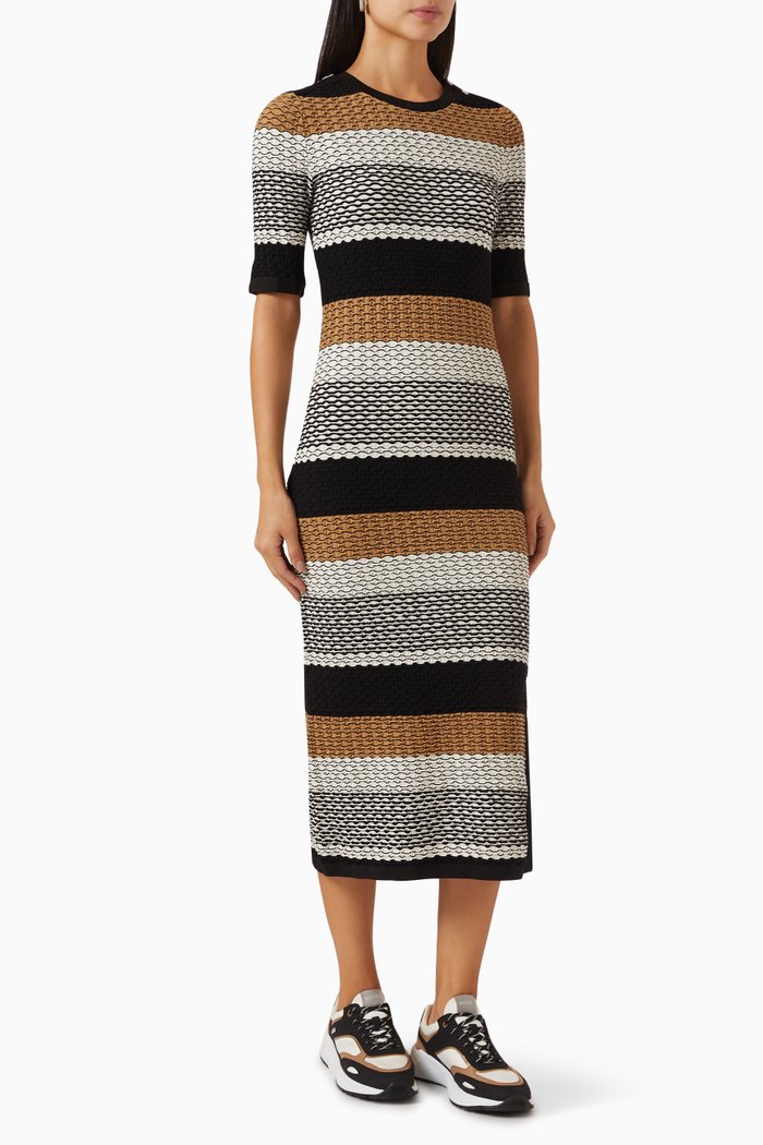 

Stripe Sweater Dress in Cotton-knit, Multicolour
