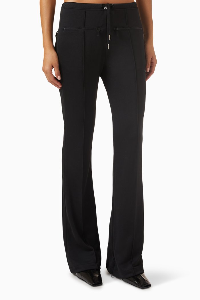 

Tracksuit Flared Pants in Interlock, Black