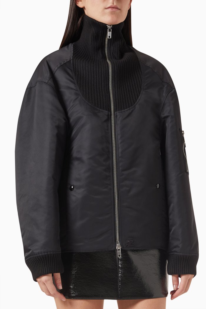 

Cocoon Extra Rib Bomber Jacket, Black
