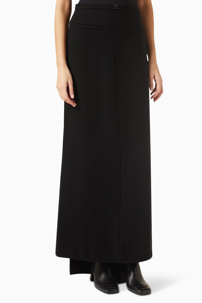 

Heritage Maxi Skirt in Tech Crêpe, Black