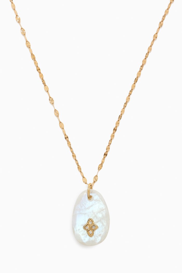 

Gaia N1 Diamond & Moonstone Necklace in 14kt Gold, Yellow