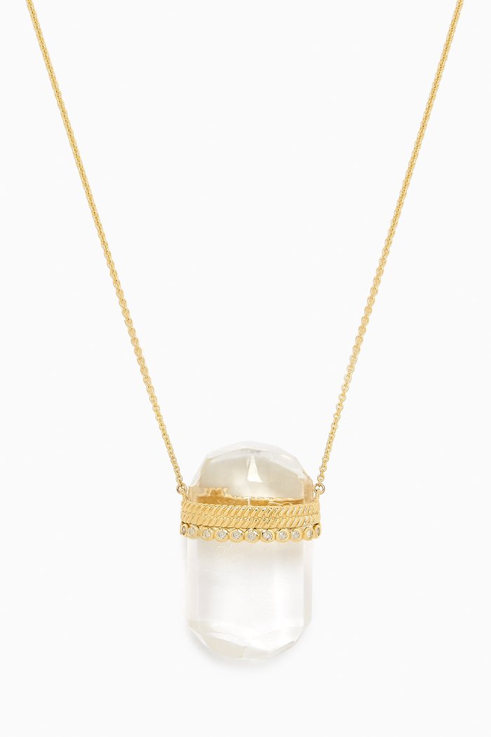 

Jil Crystal & Diamond Necklace in 14kt Gold, Yellow