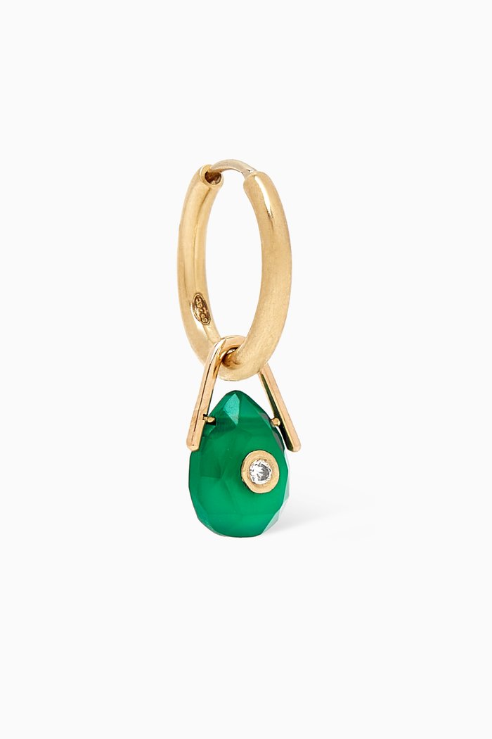 

Orso Green Onyx Single Hoop Earring in 9kt Yellow Gold