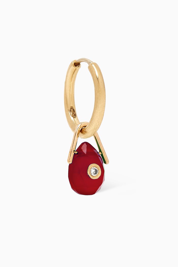 

Orso Ruby Hoop Single Earring in 9kt Yellow Gold