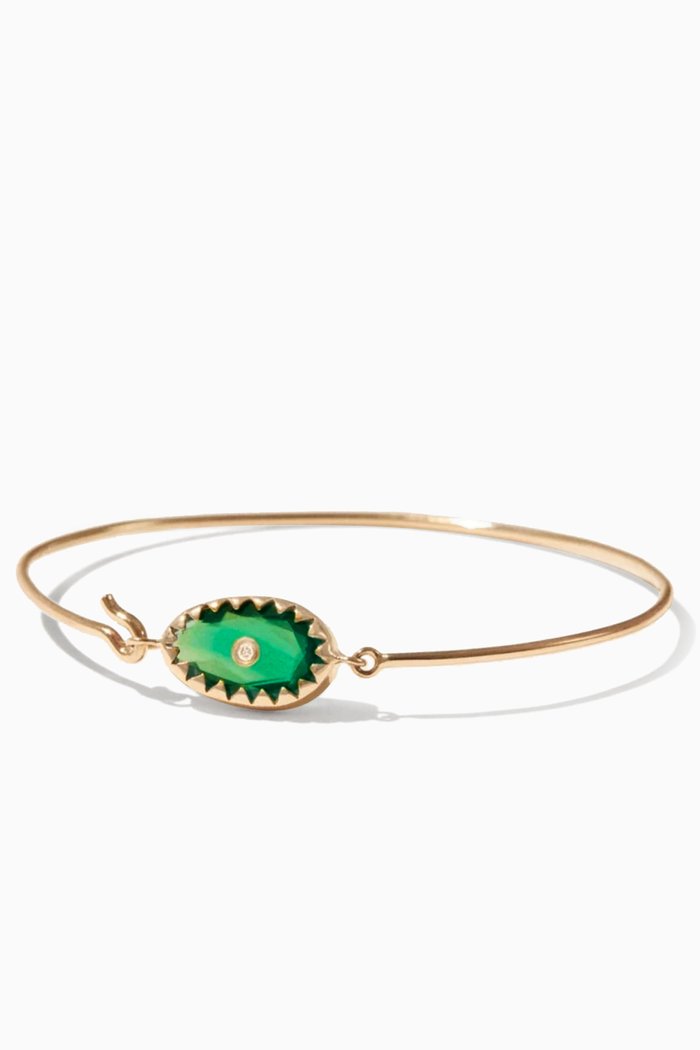 Orso Green Onyx Bracelet in 9kt Yellow Gold