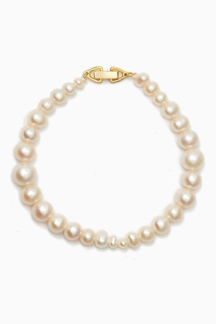 

Classic Freshwater Pearl Bracelet in in 18kt Gold-plated Sterling Silver, Yellow