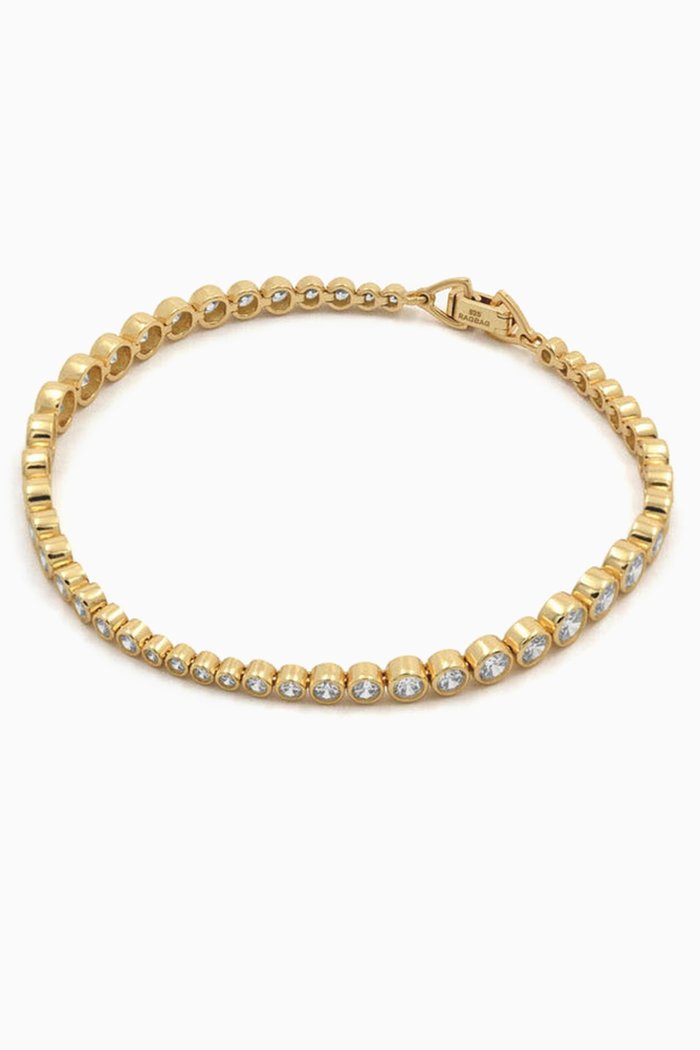 

Classic Tennis Bracelet in 18kt Gold-plated Sterling Silver, Yellow