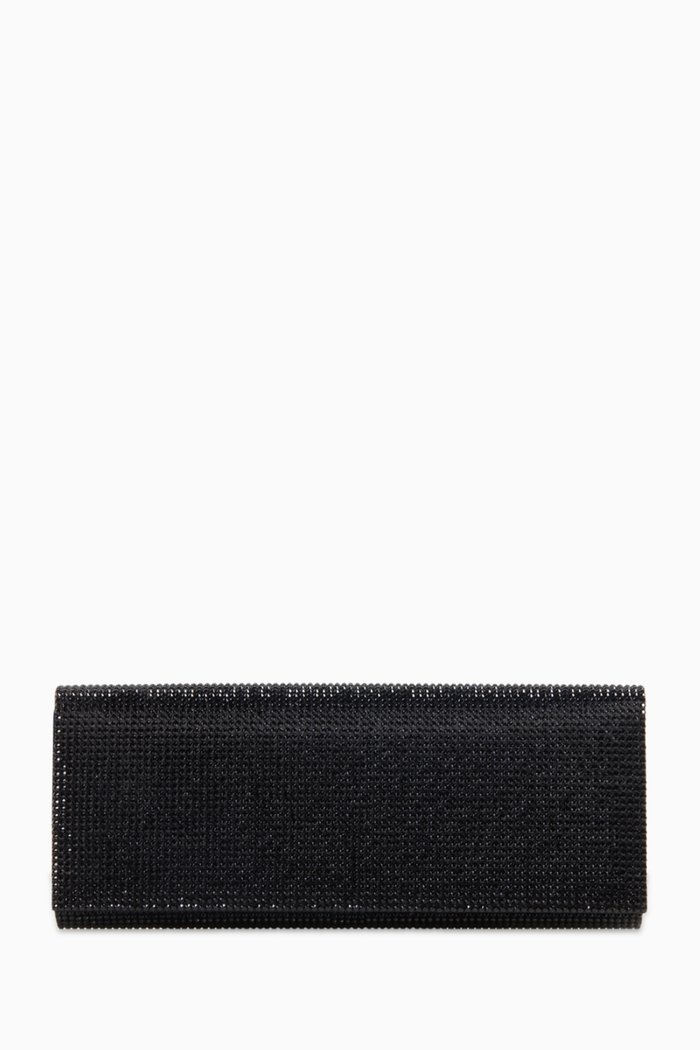 

Zafira Embellished Clutch Bag in Satin, Black