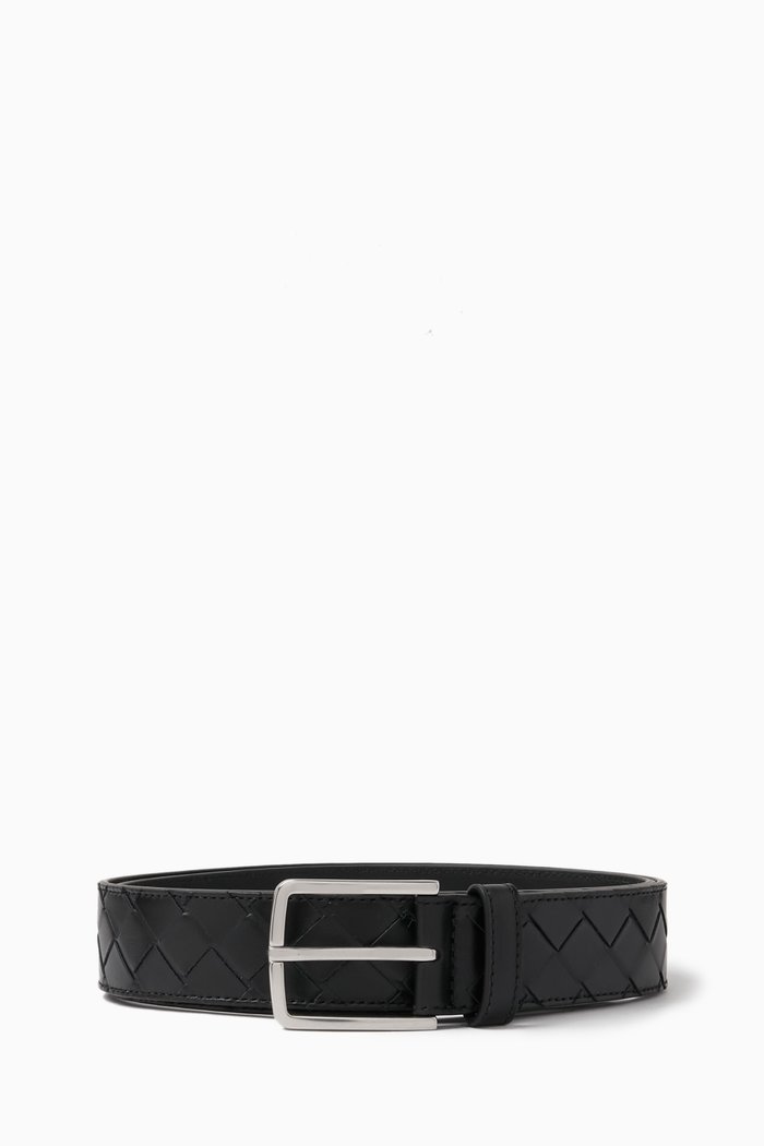 

Intrecciato Belt in Leather, Black
