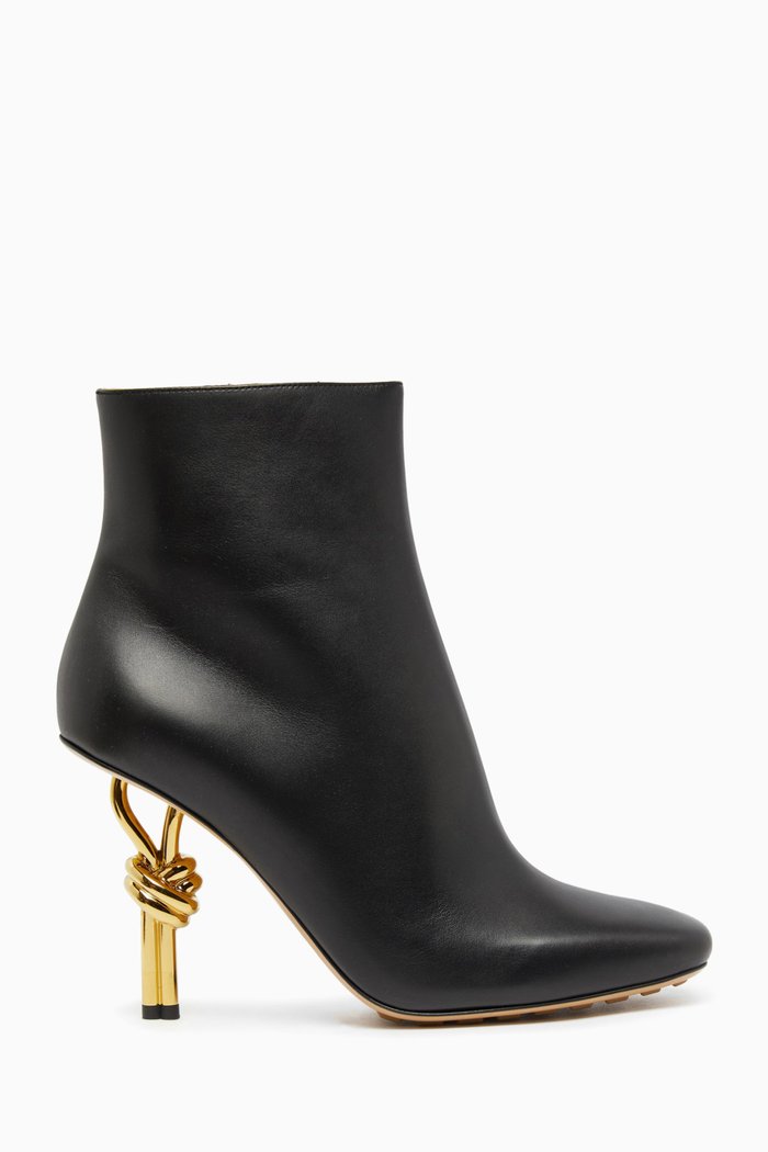 

Knot 90 Ankle Boots in Leather, Black