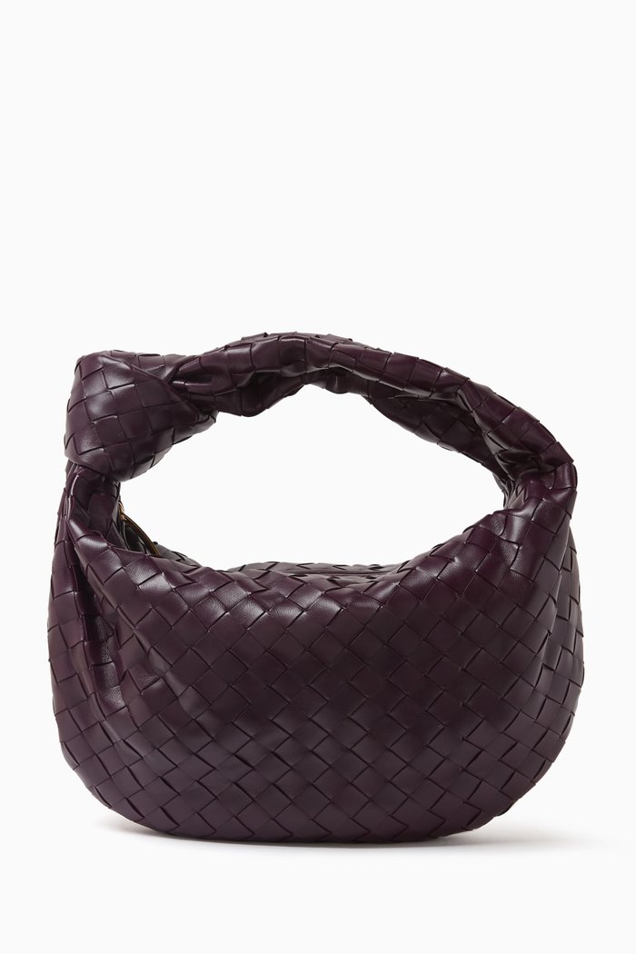 

Teen Jodie Shoulder Bag in Intrecciato Leather, Purple