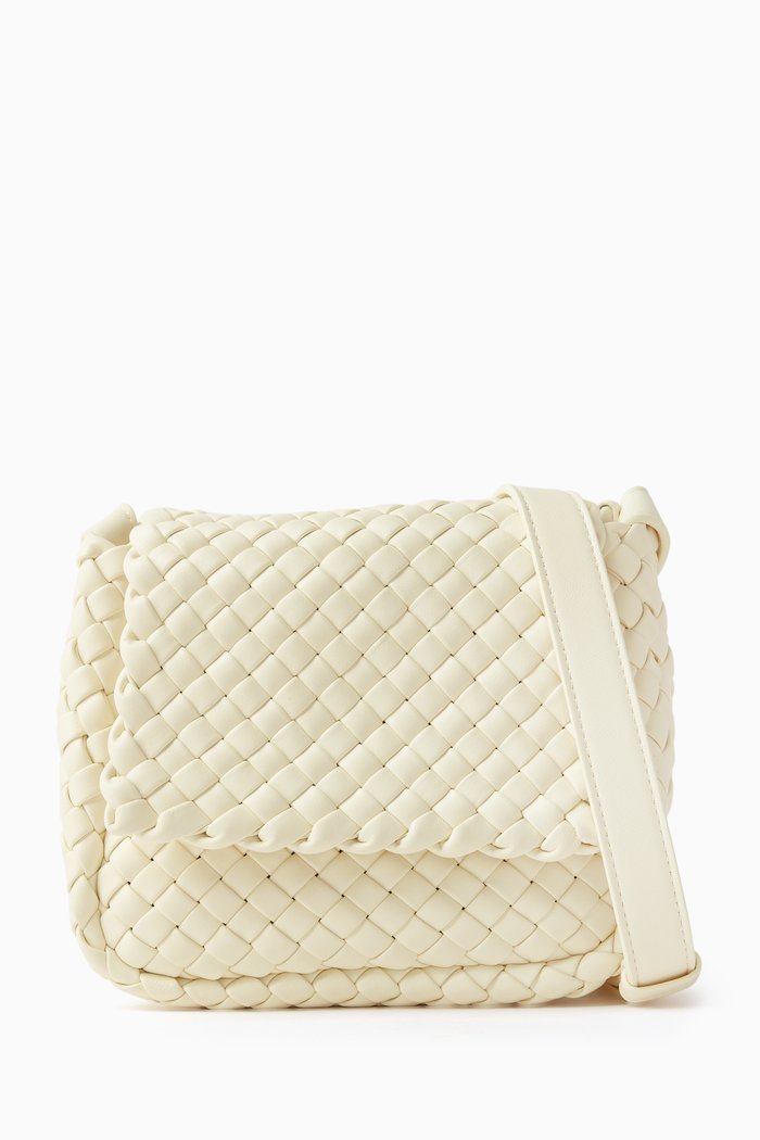 

Mini Cobble Shoulder Bag in Padded Intreccio Leather, Yellow