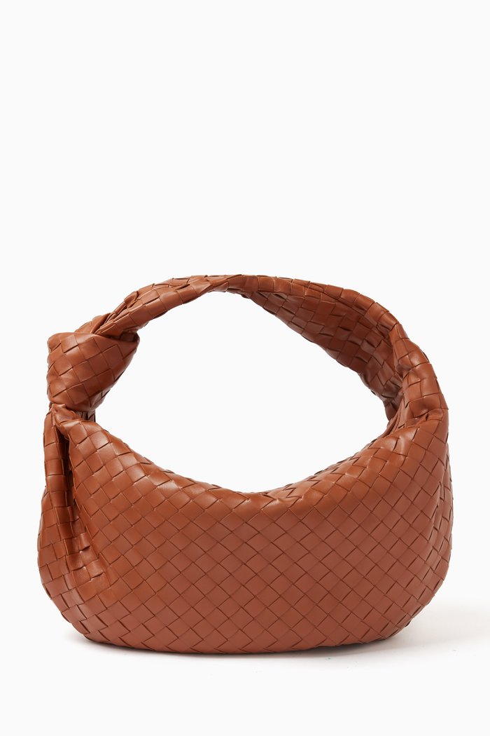 

Small Jodie Shoulder Bag in Intrecciato Leather, Brown