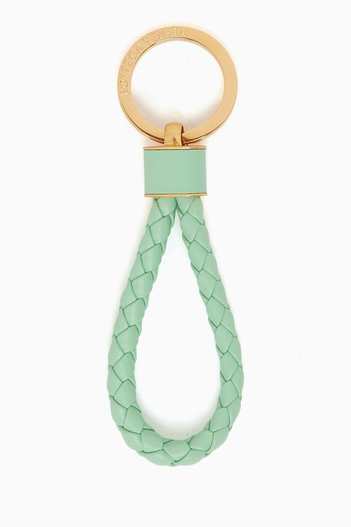 

Key Ring in Intrecciato Nappa, Green