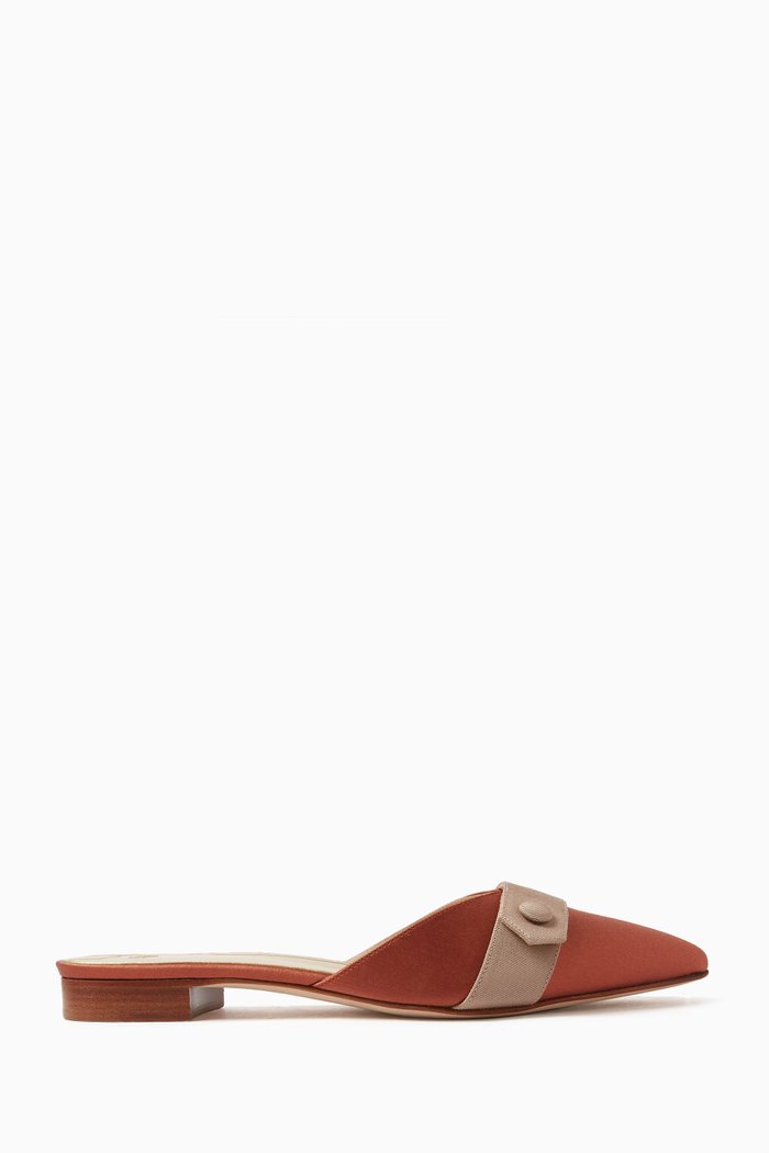 Sofistica Contrast Mules in Satin, Pink