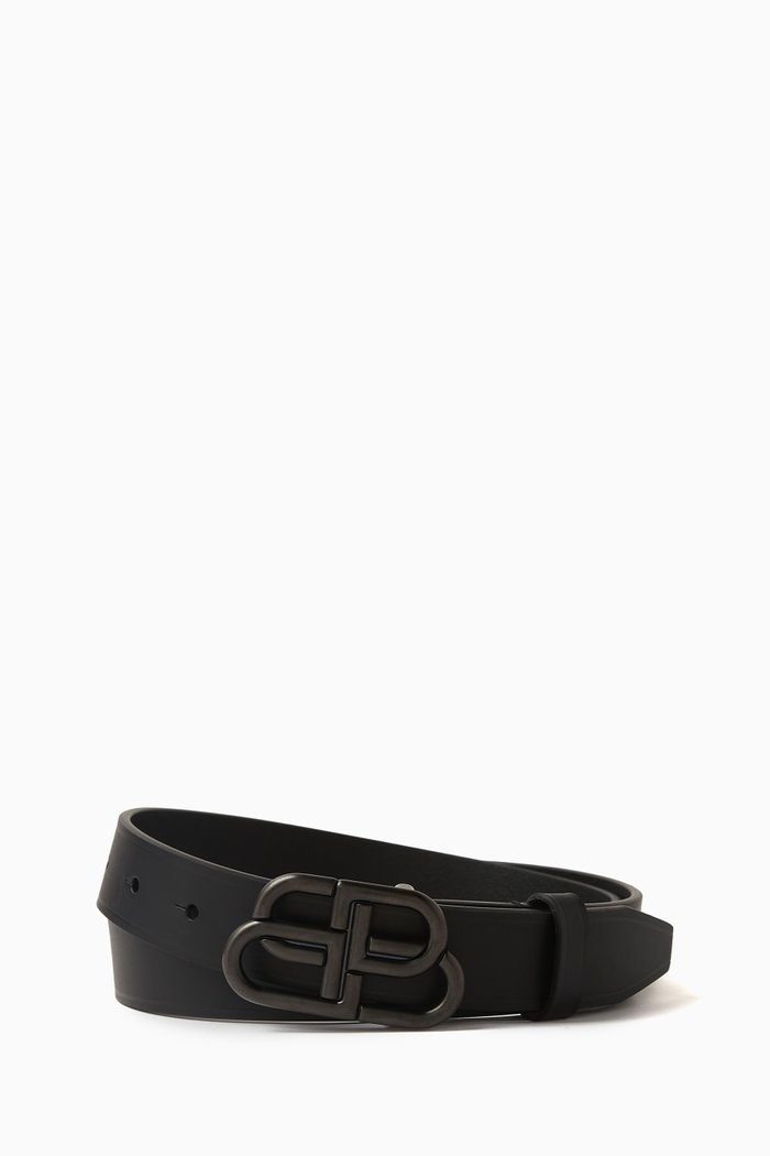 

BB Thin Belt in Smooth Calfskin, Black