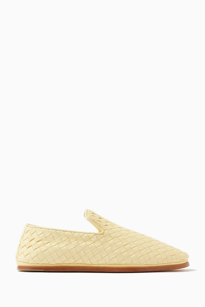 

Sunday Slippers in Intrecciato Leather, Yellow