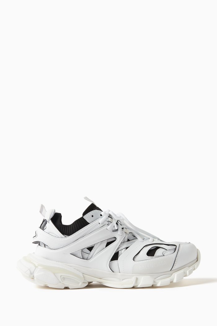 

Track Sock Sneakers in Mesh & Nylon, White