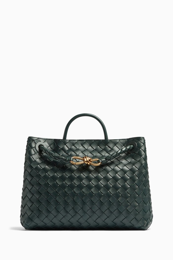 

Medium Andiamo Top-handle Bag in Intrecciato Leather, Green