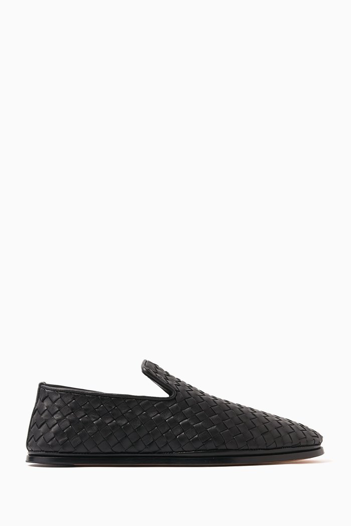 

Sunday Slippers in Intrecciato Leather, Black