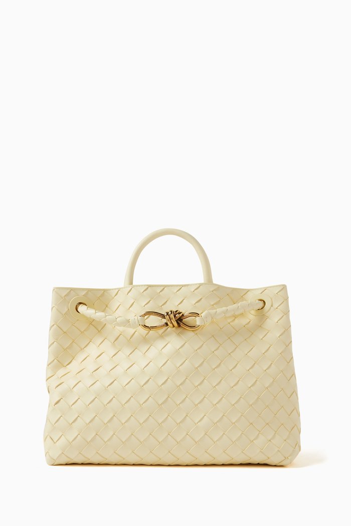 Small Andiamo in Intrecciato Leather, Yellow