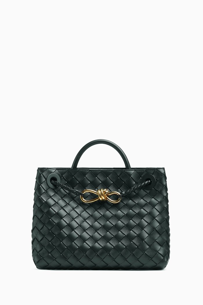 

Small Andiamo Bag in Intrecciato Leather, Green