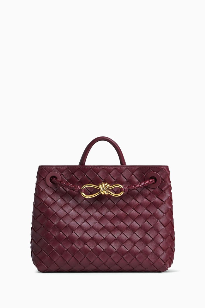 

Small Andiamo in Intrecciato Leather, Burgundy