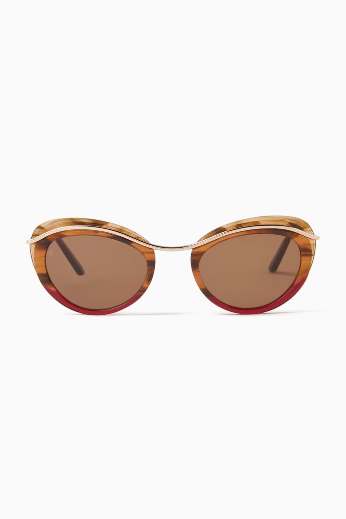 

Shiver Cat-eye Sunglasses in Acetate & Metal, Brown