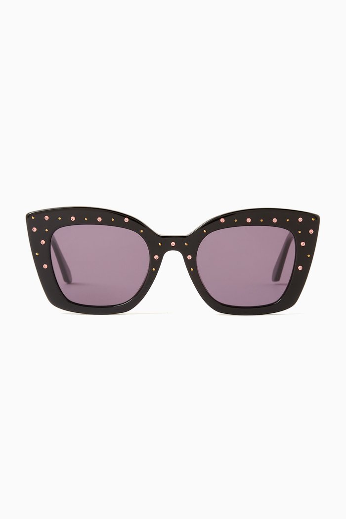 

The Sparkling Oversized Sunglasses in Acetate, Black