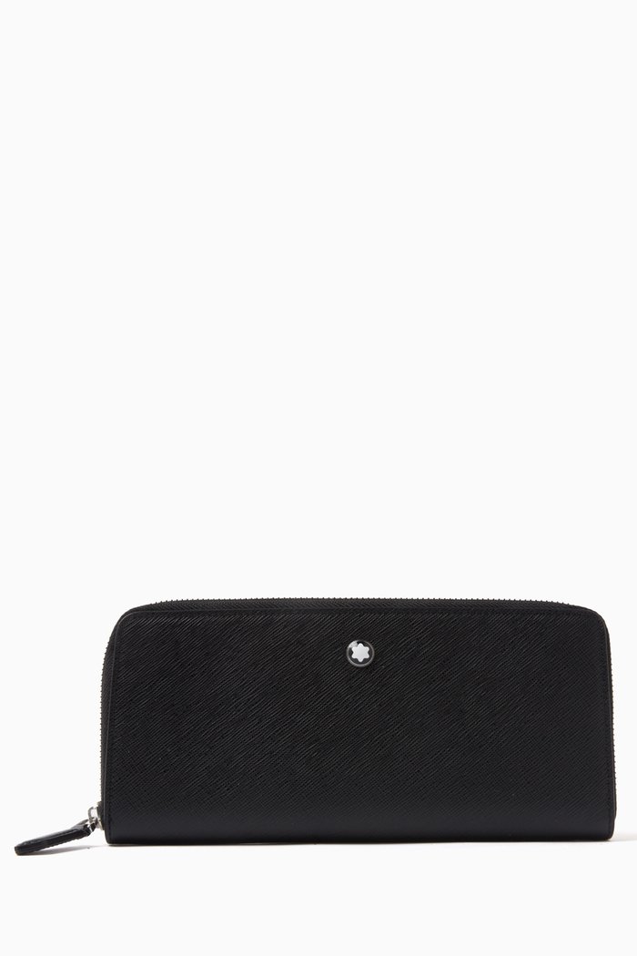 Sartorial Phone Pouch in Leather, Black