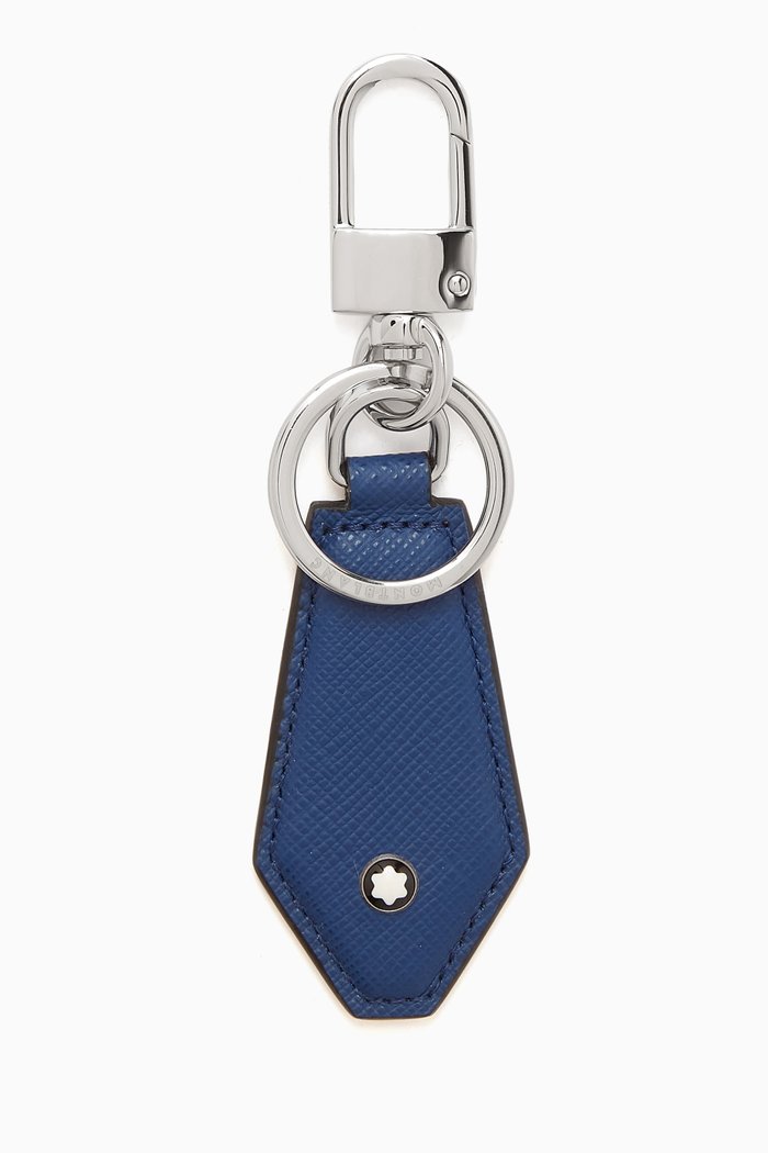 

Sartorial Diamond Shaped Key Fob in Leather, Blue