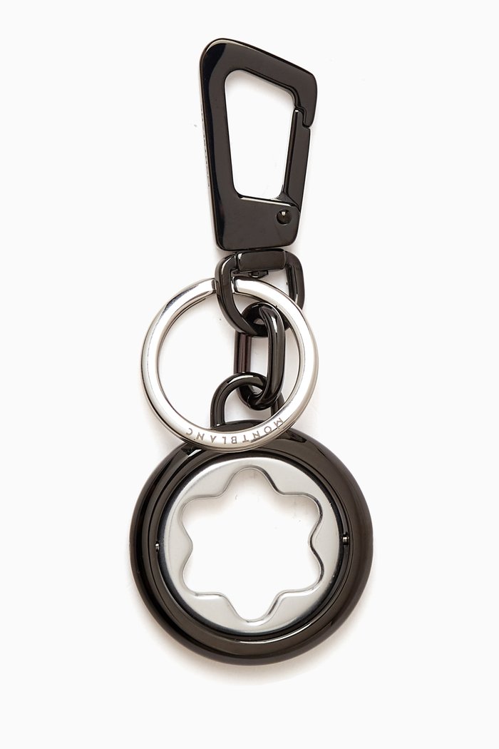 

Meisterstück Spinning Emblem Key Fob in Steel, Black