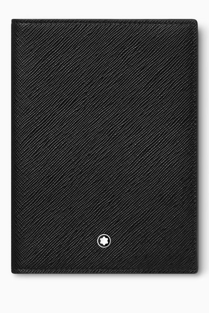 

Sartorial Passport Holder in Saffiano Leather, Black