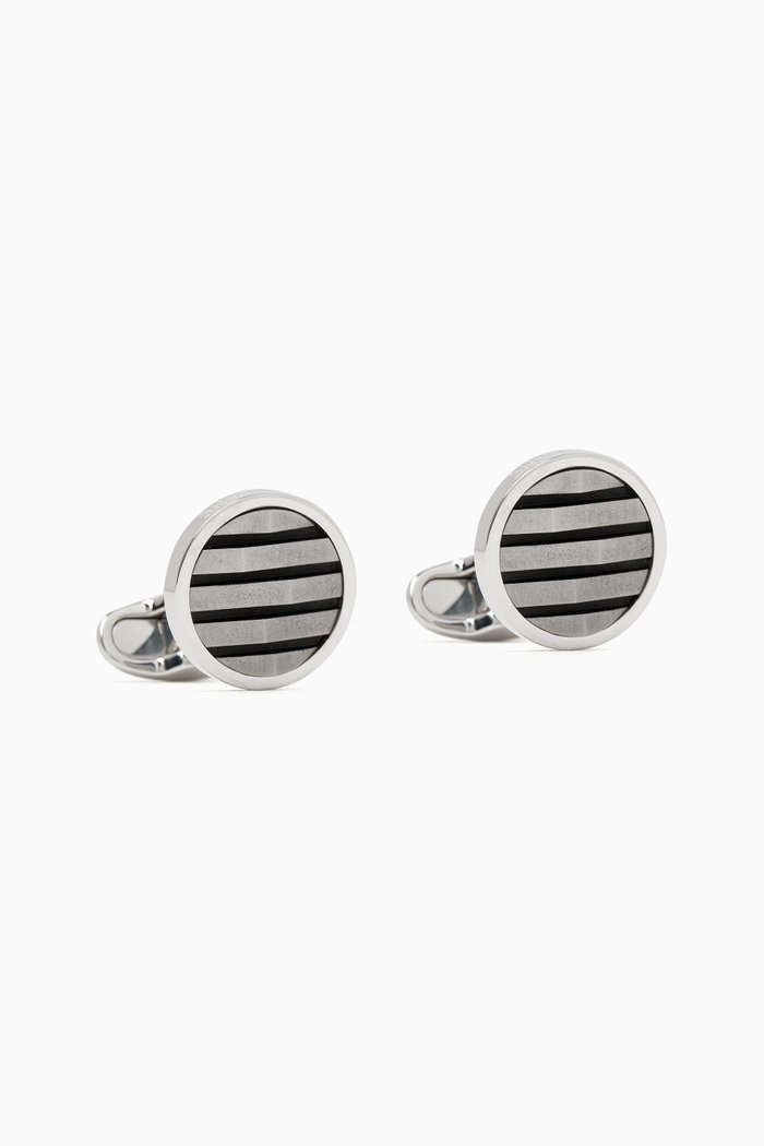 

Round Geometric Cufflinks in Sterling Silver